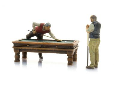 Billiard table with 2 figures